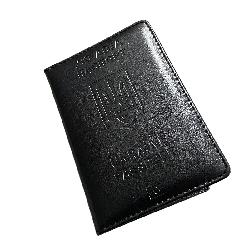 Men'S Accessories Wallet - ウクライナパスポートホルダー男性黒 Pu レザーカバーパスポート旅行財布ケース Passaporte Viagem