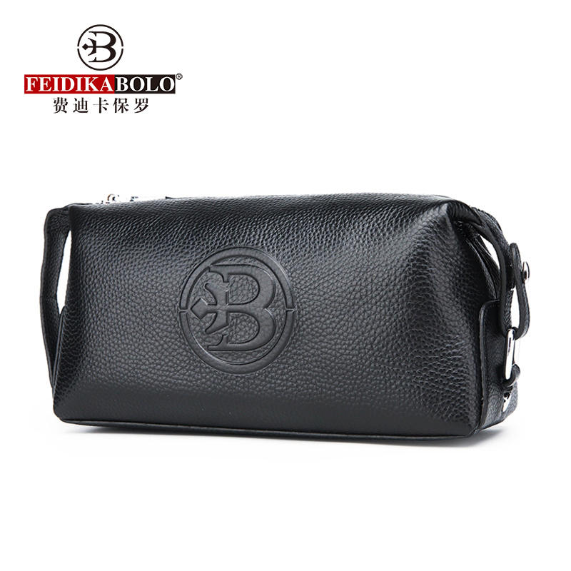 Men'S Accessories Wallet - Feidekaro-男性用牛革レザーハンドバッグ,有名ブランド,ロング,ブラウン,ブラック