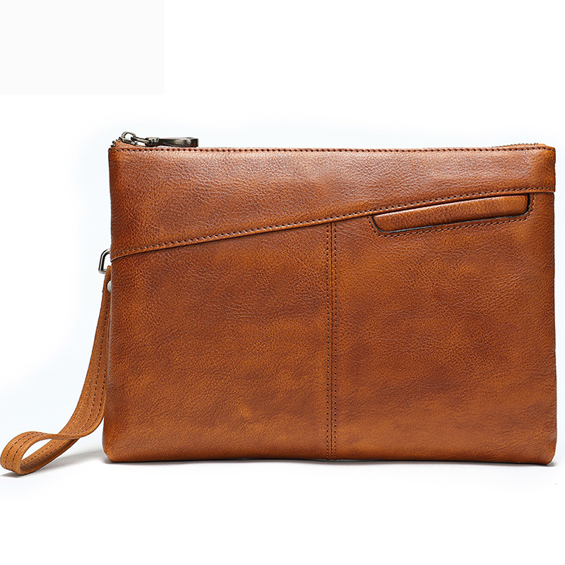 Men'S Accessories Wallet - Luufan-男性用の本革の財布,日常的なポケット,ヴィンテージのスタイル,ジッパー付きのクレイジーホース,革の財布