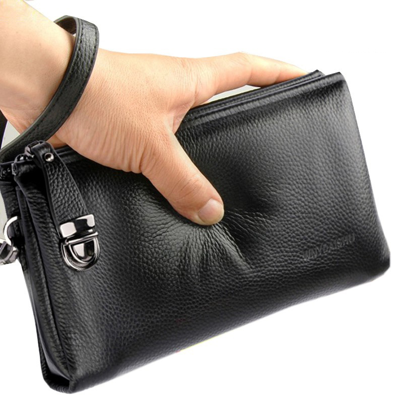 Men'S Accessories Wallet - 2025 ハンドバッグ男性本物の牛革韓国ロッククラッチ男性本物の高級ブランドポーチ財布クラッチバッグクランプ袋ハンドバッグ