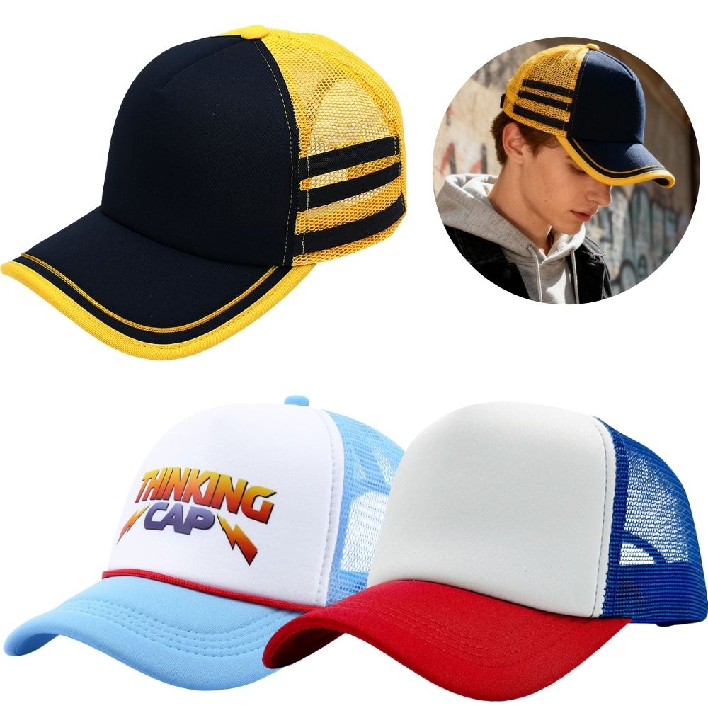 Men Accessories H&M - ダスティン・ヘンダーソン野球帽コスプレテレビ ST 変装ロールプレイカジュアル屋外通気性キャップ衣装小道具男性ハロウィン帽子