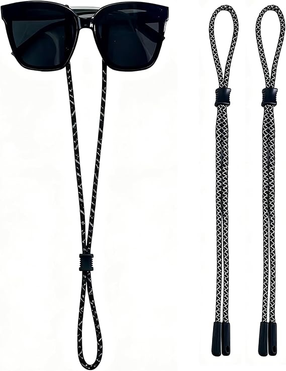 Men Accessories Neck Chain - 2個入りメガネストラップ、反射材付きメガネコード（男女兼用）、メガネやサングラス用の首掛けホルダー