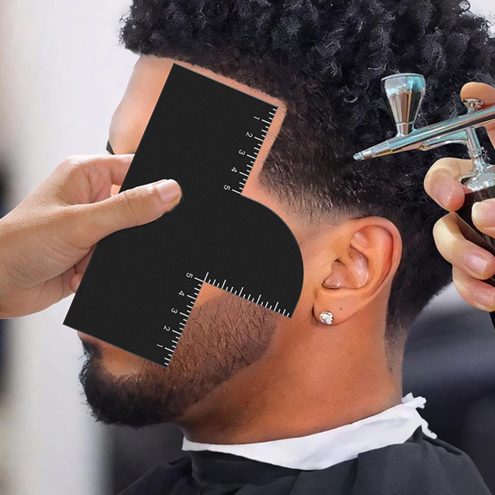 Men Accessories Guide - 1/2 個男性ヘアスタイリングテンプレート理容室ヘアカットカード測定インジケーター付き男性の生え際ひげラインナップガイドヘアカットテンプレート
