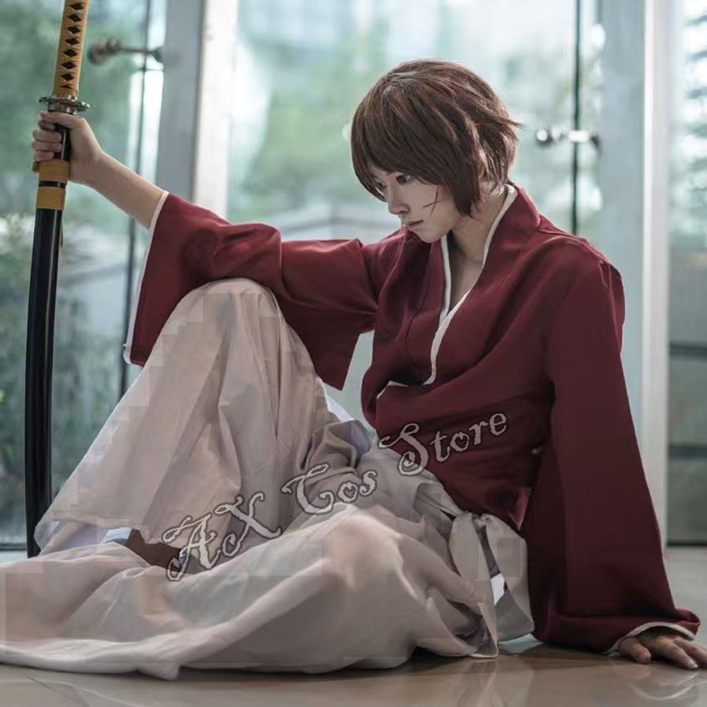 アニメるろうに剣心 柊剣心コスプレ衣装ウィッグサムライ制服剣 - Men'S Kimono Accessories のレビューと価格