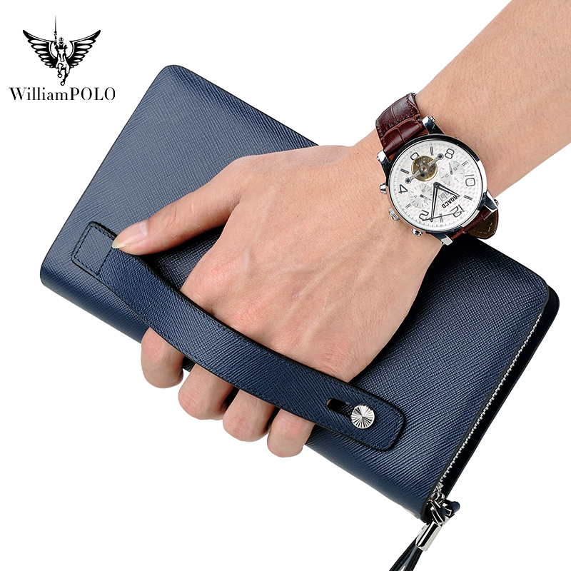 WILLIAMPOLO 高級メンズレザークラッチバッグ 大容 - Men'S Accessories Wallet のレビューと価格