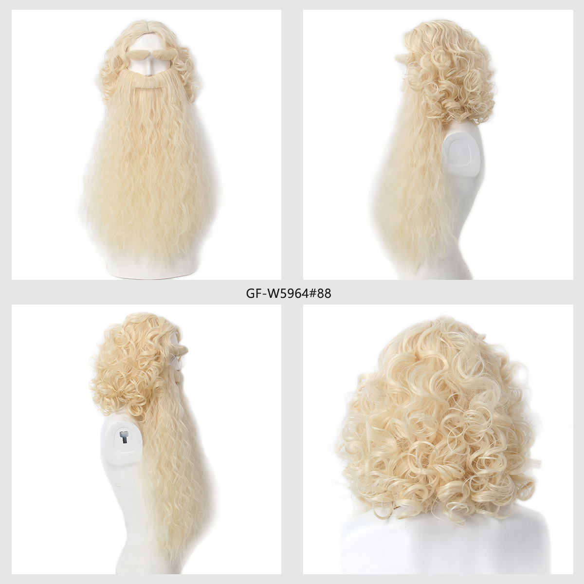 クリスマスサンタクロースヘアウィッグ+ひげセットウィザードス - Mens Accessories Style のレビューと価格