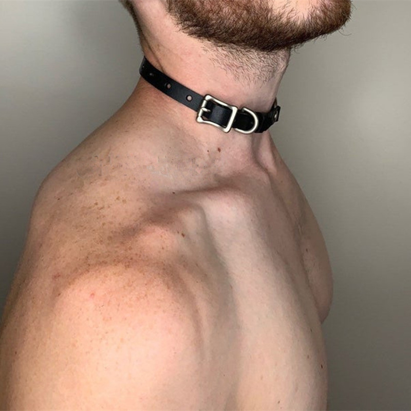 男性用のスタイリッシュな合成皮革チョーカー、ゴシックジュエリ - Men Accessories Neck Chain のレビューと価格