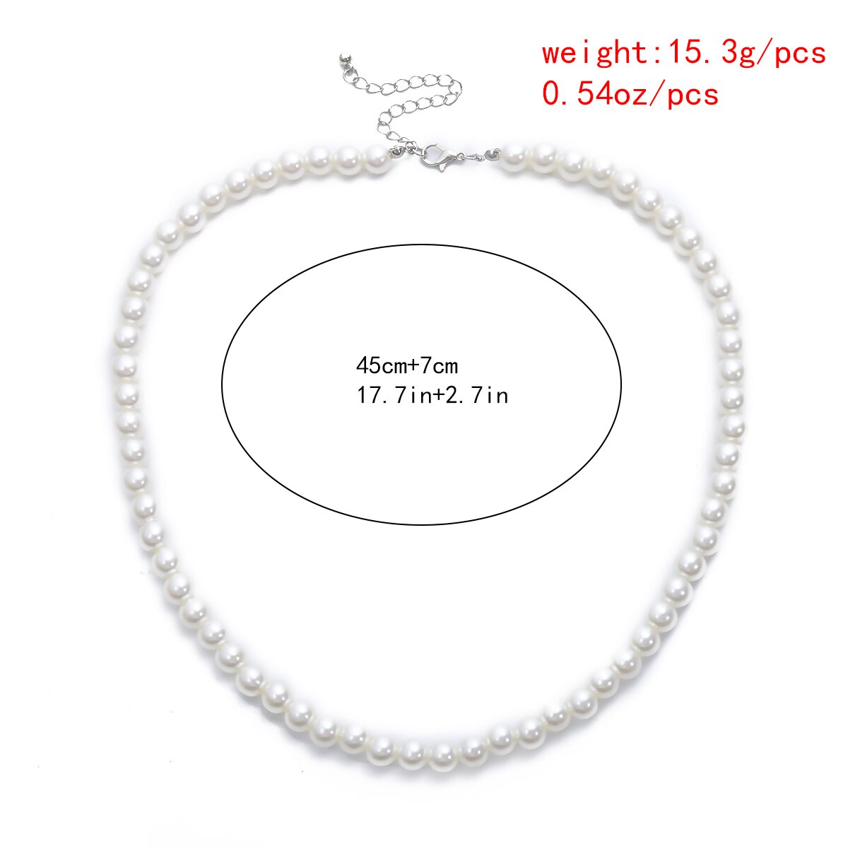 シンプル模造真珠ビーズショートチョーカーネックレス男性用流行 - Men Accessories Neck Chain のレビューと価格