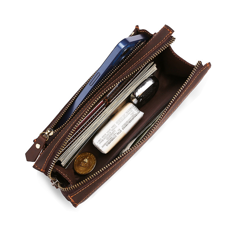 メンズクラッチロングハンドバッグビジネスヴィンテージ牛革男性 - Men'S Accessories Wallet のレビューと価格