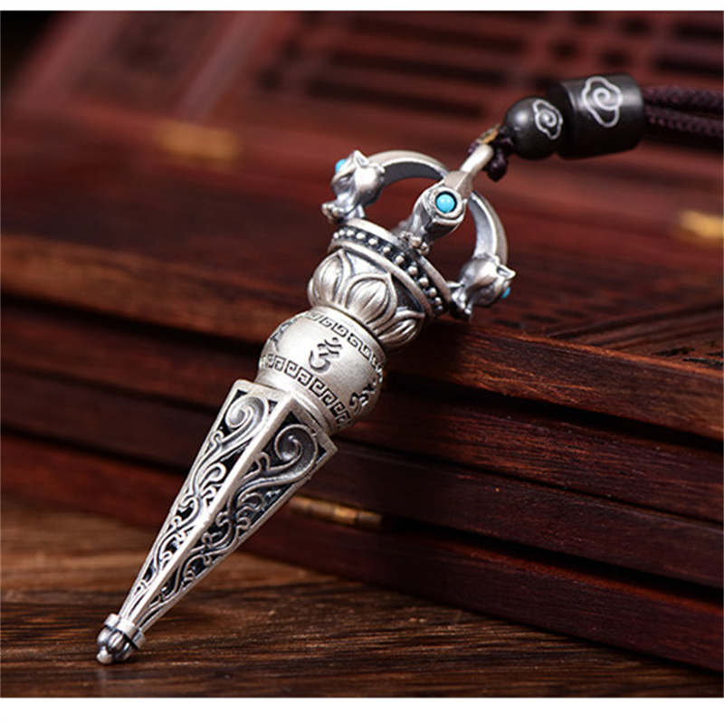6文字の本物の猫の毛のペンダント,男性用のお守りのあるレトロ - Men Accessories Neck Chain のレビューと価格