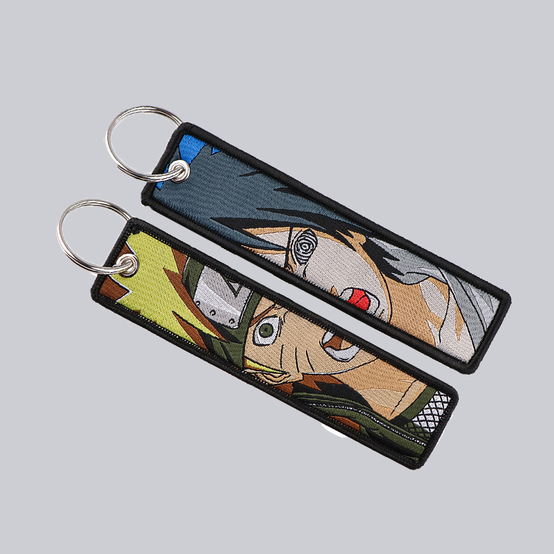 アニメナルト刺繍キーフォブクールキータグキーホルダー女性男性 - Men Accessories Sale のレビューと価格