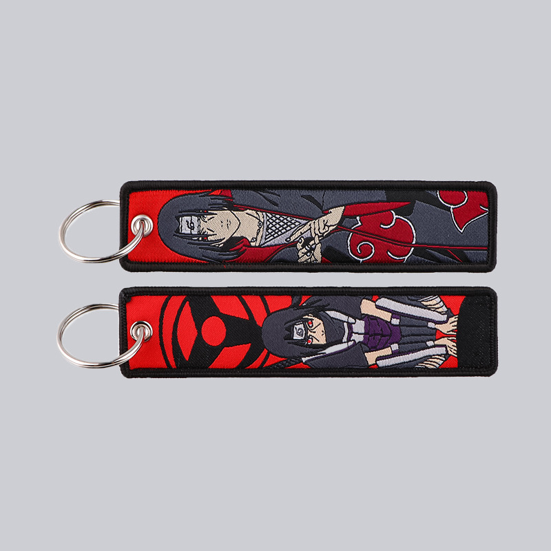 アニメナルト刺繍キーフォブクールキータグキーホルダー女性男性 - Men Accessories Sale のレビューと価格