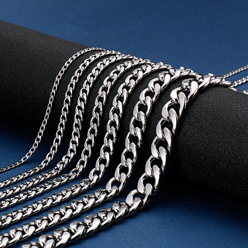 925 スターリングシルバーメッキフラットキューバチェーンネ - Men Accessories Neck Chain のレビューと価格
