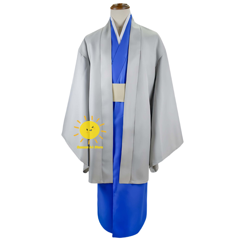アニメ桂小太郎コスプレ衣装銀魂コスプレブルー着物ベルトかつら - Men'S Kimono Accessories のレビューと価格