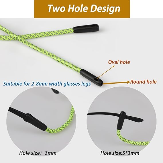 2個入りメガネストラップ、反射材付きメガネコード（男女兼用） - Men Accessories Neck Chain のレビューと価格