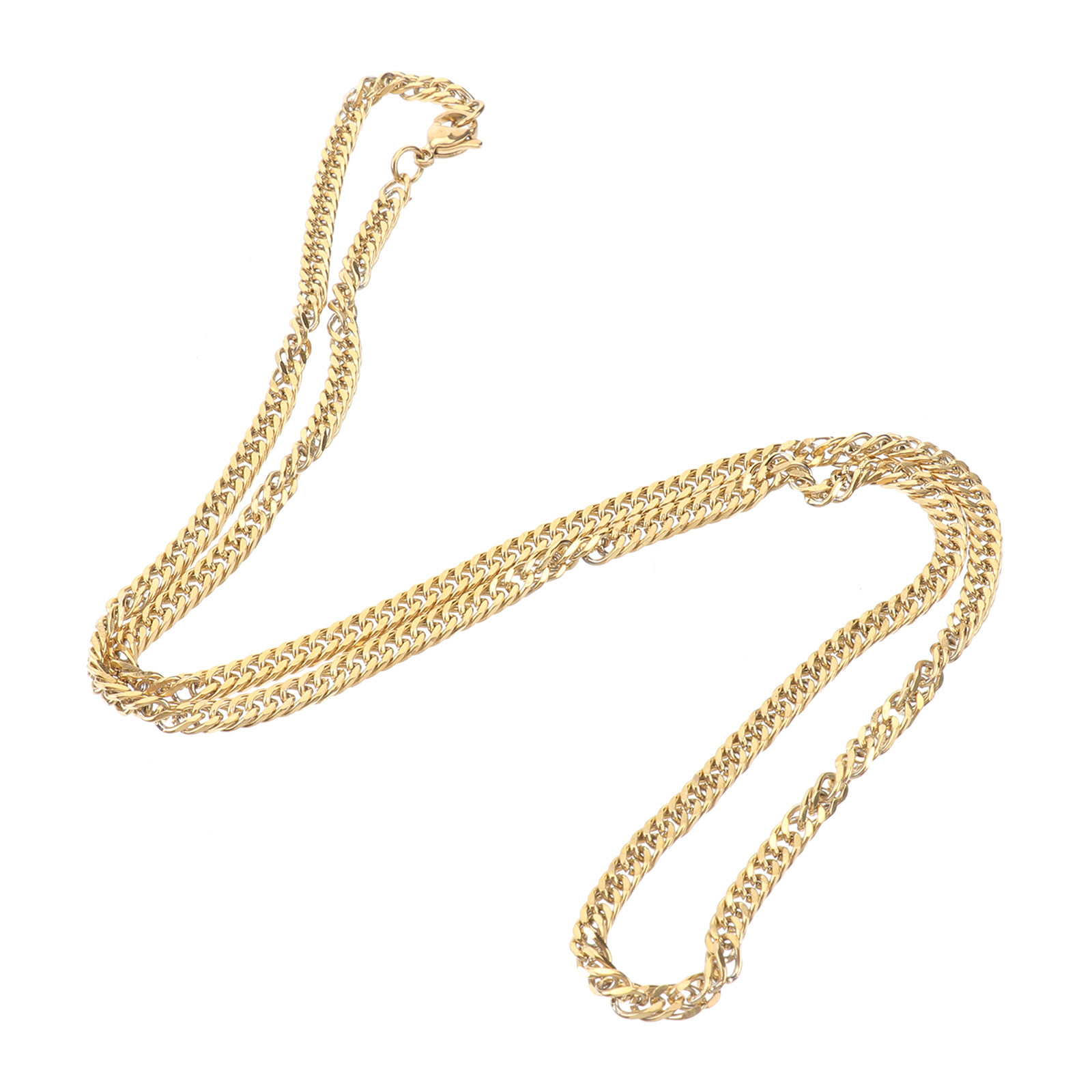 1 個ゴールデンダブルバックルチェーンファッションチェーンヒ - Men Accessories Neck Chain のレビューと価格