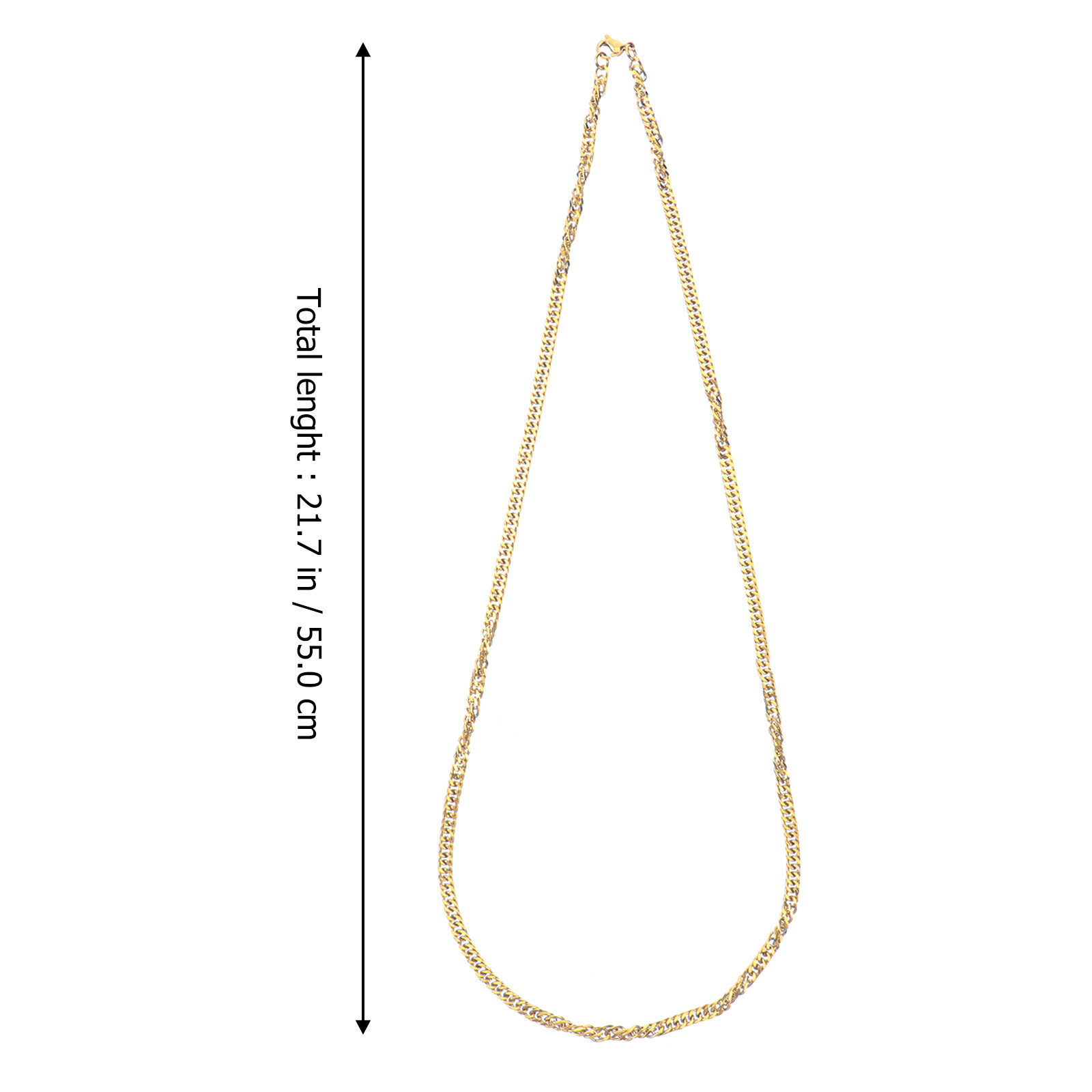 1 個ゴールデンダブルバックルチェーンファッションチェーンヒ - Men Accessories Neck Chain のレビューと価格