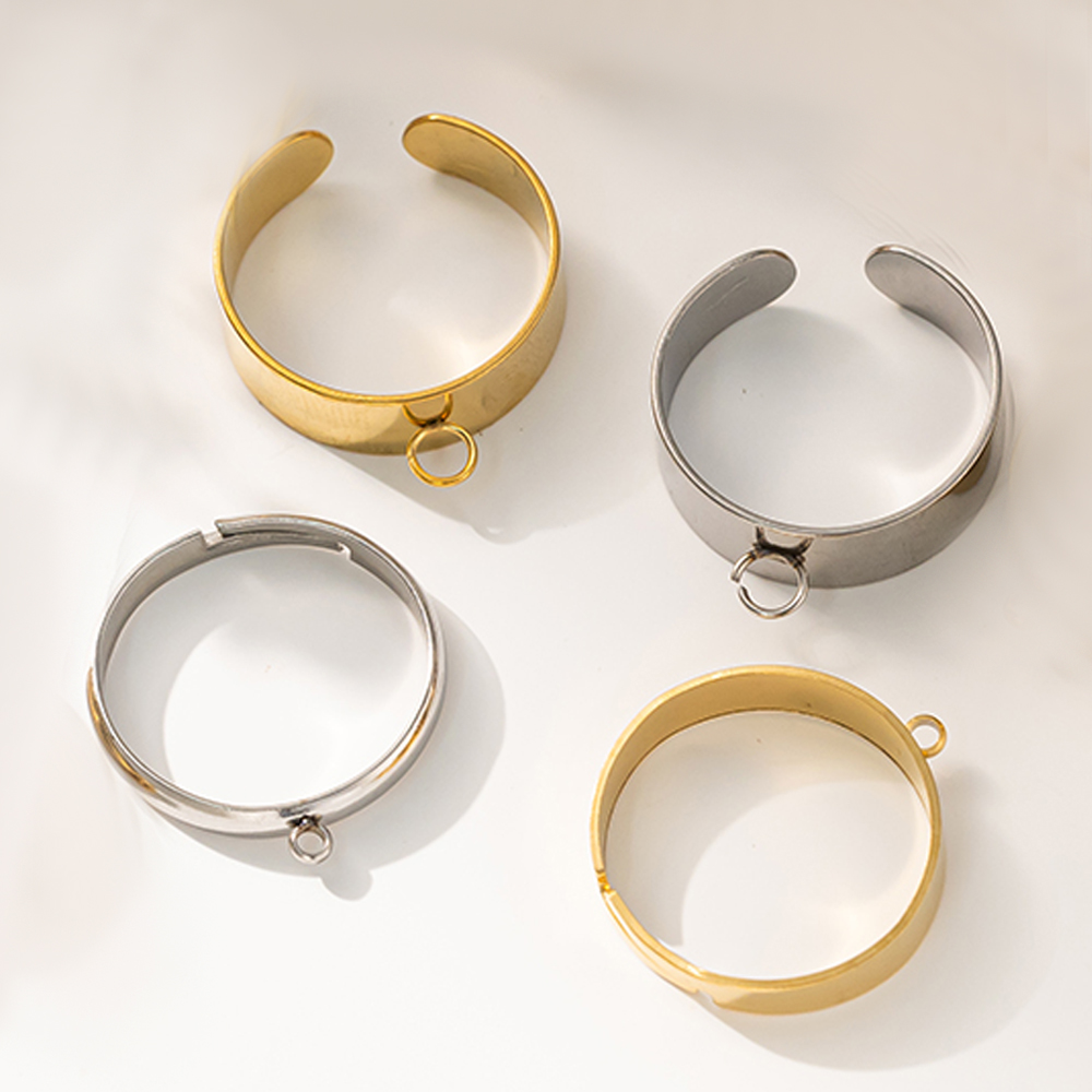 5 ピース/ロットステンレス鋼ゴールドカラーオープン調節可能 - Men'S Accessories Rings のレビューと価格