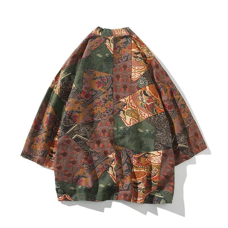 エスニックスタイルプリント浴衣男性女性ファッションコットンリ - Men'S Kimono Accessories のレビューと価格
